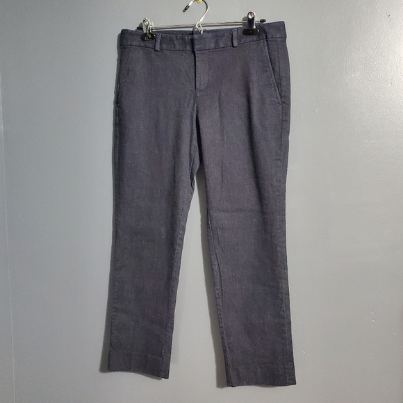 Banana Republic Ryan Blue Jean Trousers Chinos Straight Leg Cropped Size 8 - Picture 1 of 8